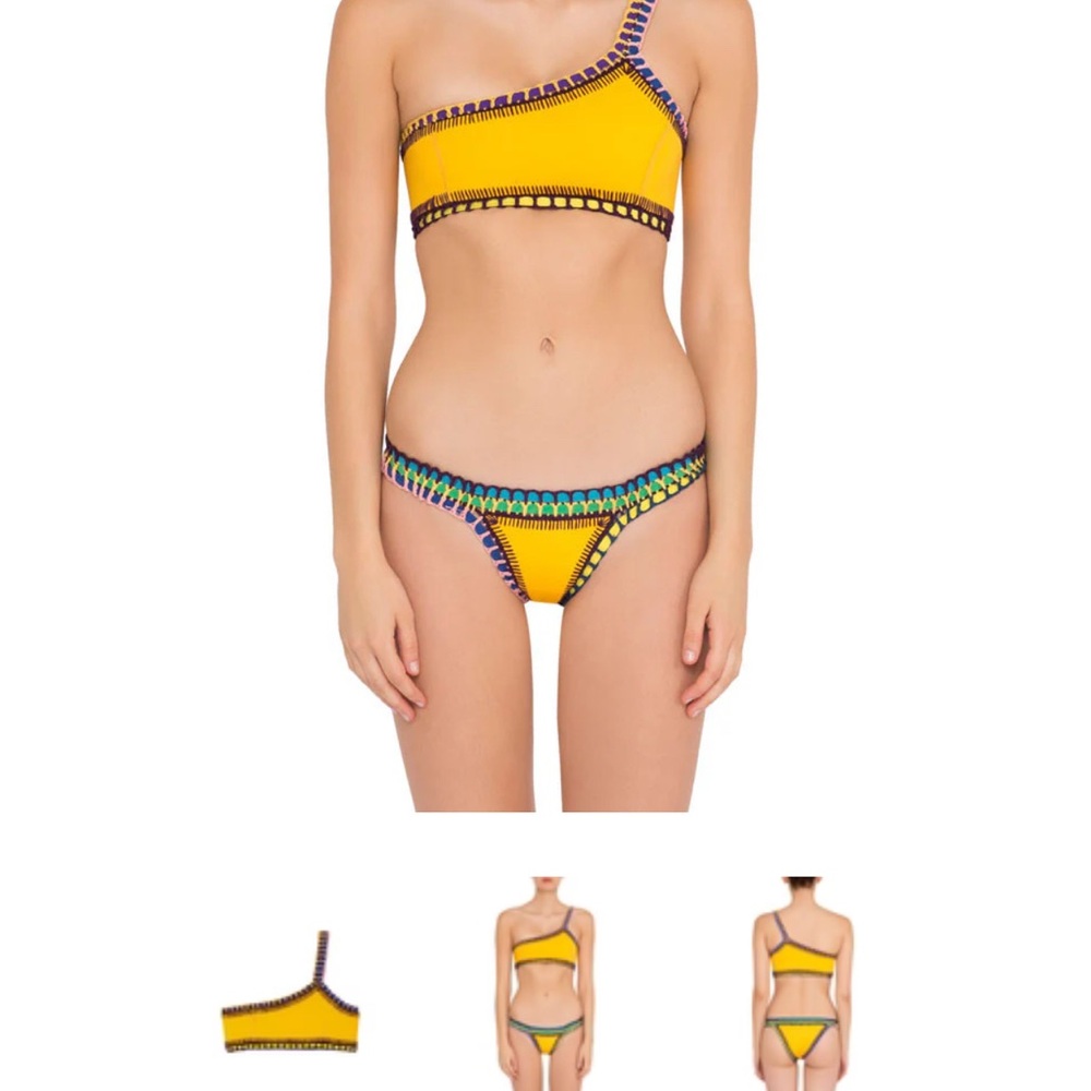 KIINI Blue and Yellow Bikini with Purple Trim - Picture 6 of 9